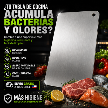 Tabla de cortar de acero inoxidable 20x30 cm